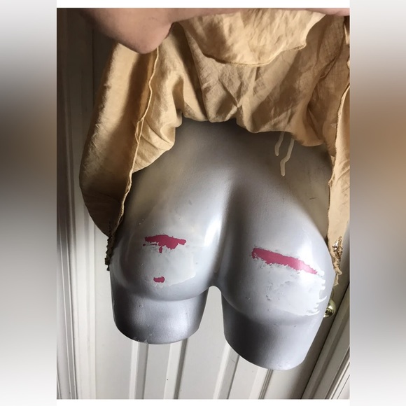 NWT $68 Bloomingdales  Abby Z Tan Peasant Boho Top-Plus size 1X-Beaded Tie Waist - Picture 5 of 11